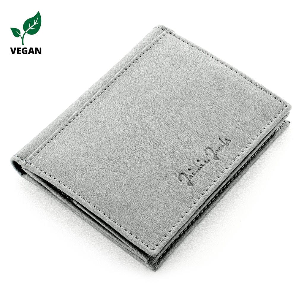 Jaimie Jacobs Geldbeutel Portemonnaie Vegan Grey Folder Boy bi-fold wallet Folder Boy Men Wallet With Coin Pocket Genuine Leather